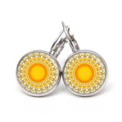 Ohrringe Mandala Mosaik gelb orange