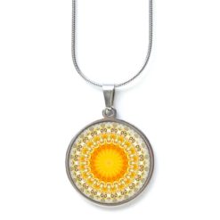 Kette Mandala Mosaik gelb orange