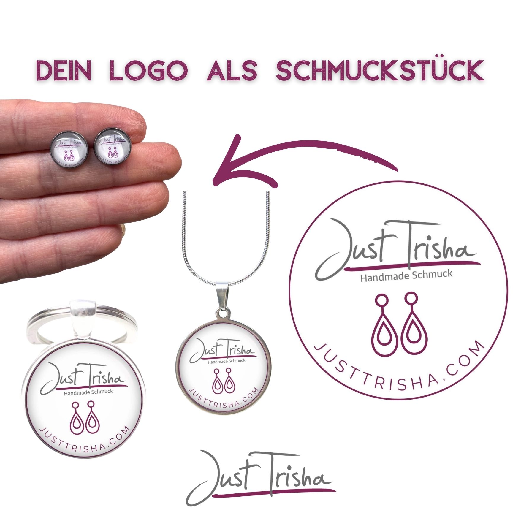 50 Stück Ketten mit deinem Logo personalisiert – als Werbegeschenk oder Dankeschön Dein Logo als Schmuckstück