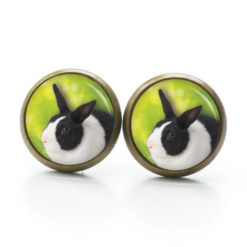 Ohrringe Osterhase Ostern weiß schwarzer Hase