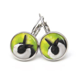 Ohrringe Osterhase Ostern weiß schwarzer Hase