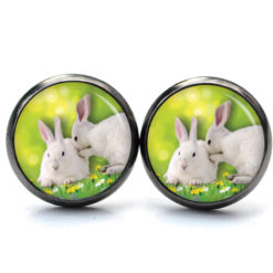 Ohrringe Osterhase Ostern zwei weiße Hase