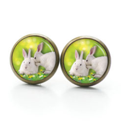 Ohrringe Osterhase Ostern zwei weiße Hase
