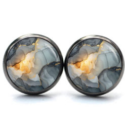 Grau Gold Schmuck Set 