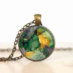 Grün Gold Marmor Schmuck Set