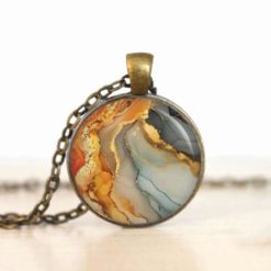 Beige Gold Marmor Schmuck Set