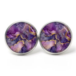 Lila Violett Gold Marmor Schmuck Set