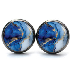 Dunkelblau Gold Marmor Schmuck Set