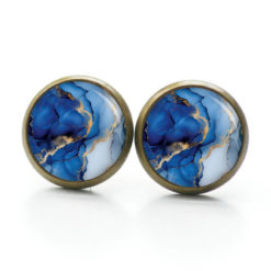 Dunkelblau Gold Marmor Schmuck Set