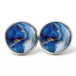 Dunkelblau Gold Marmor Schmuck Set