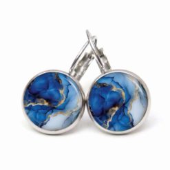 Dunkelblau Gold Marmor Schmuck Set