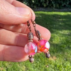 Vintage Ohrringe Kupfer Hippie Stil