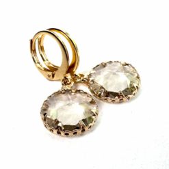 Ohrhänger Gold Grau mit Kristall – Elegante Edelstahl Ohrringe | Handmade Just Trisha | Kleine Auflage