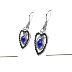 Herz Ohrhänger mit Perle Blauviolett