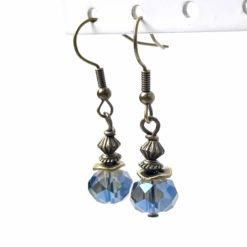 Zarte Handmade Vintage Ohrhänger Blau aus Bronze von Just Trisha