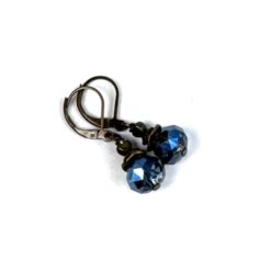 Zarte Vintage Ohrhänger Blau Bronze