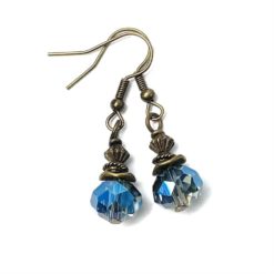 Zarte Handmade Vintage Ohrhänger Blau aus Bronze von Just Trisha