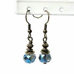 Zarte Handmade Vintage Ohrhänger Blau aus Bronze von Just Trisha