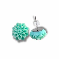 Chrysanthemen Ohrstecker in Mintgrün