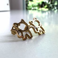 Mini Katzen Ohrstecker in Gold