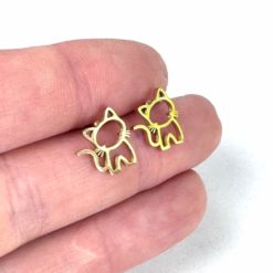 Mini Katzen Ohrstecker in Gold