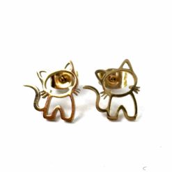 Mini Katzen Ohrstecker in Gold
