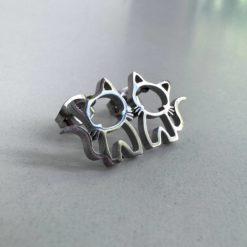 Mini Katzen Ohrstecker in Edelstahl