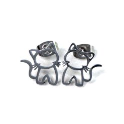Mini Katzen Ohrstecker in Edelstahl