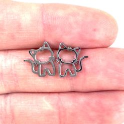 Mini Katzen Ohrstecker in Edelstahl