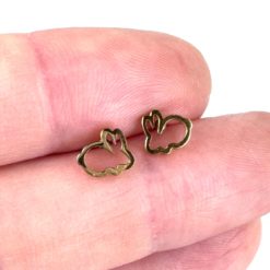 Mini Hasen Ohrstecker Gold – Kleine Edelstahl Ohrringe | Minimalistisch Handmade Just Trisha | Geschenkidee (Kopie)