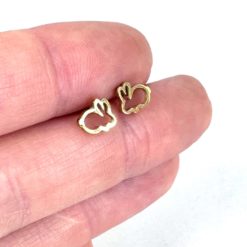 Hasen Ohrstecker in Gold