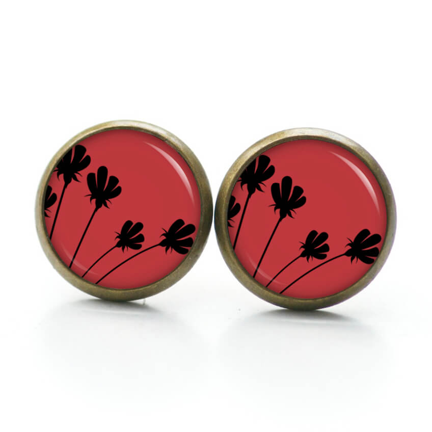 Ohrstecker, Ohrhänger, Clipse & Druckknopf – Motiv Rot Schwarze Tulpen – Schmuck aus Edelstahl (Kopie) Ohrstecker, Ohrhänger, Clipse & Druckknopf - Motiv Rot Schwarze Tulpen - Schmuck aus Edelstahl (Kopie)
