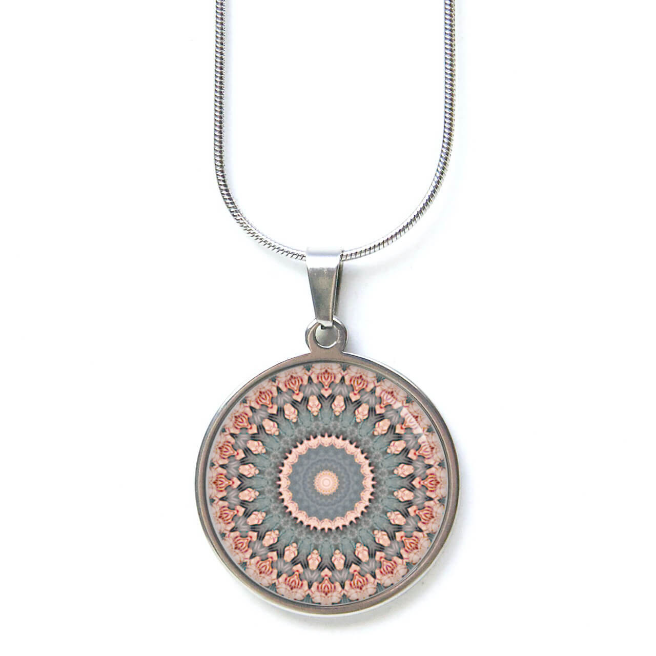 Ohrstecker, Ohrhänger, Clipse & Druckknopf – Motiv Zartes Mandala Rosa Grau – Schmuck aus Edelstahl Ohrstecker, Ohrhänger, Clipse & Druckknopf - Motiv Zartes Mandala Rosa Grau - Schmuck aus Edelstahl