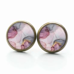 Handmade Ohrringe Rosé Marmormuster aus Edelstahl von Just Trisha