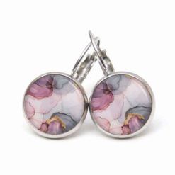 Handmade Ohrringe Rosé Marmormuster aus Edelstahl von Just Trisha