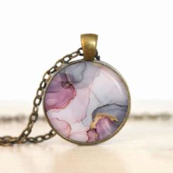 Handmade Kette RoséMarmor aus Edelstahl von Just Trisha