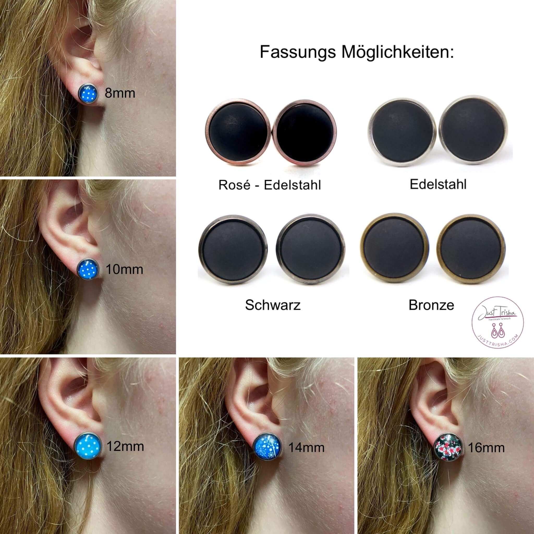 Ohrstecker, Ohrhänger, Clipse & Druckknopf – Motiv Regenbogen Blumen – Schmuck aus Edelstahl Ohrstecker, Ohrhänger, Clipse & Druckknopf - Motiv Regenbogen Blumen - Schmuck aus Edelstahl