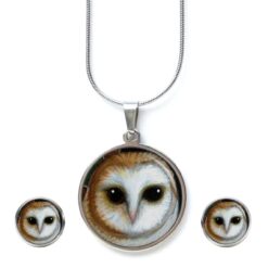 Katze Schmuckset – Kette & Ohrringe – Halloween Katze Orange Schwarz – Geschenk für Katzenliebhaber