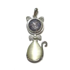 Katzen Druckknopf Anhänger mit CatEye Stein für 16mm Druckknopf Katzen Druckknopf Anhänger mit CatEye Stein für 16mm Druckknopf