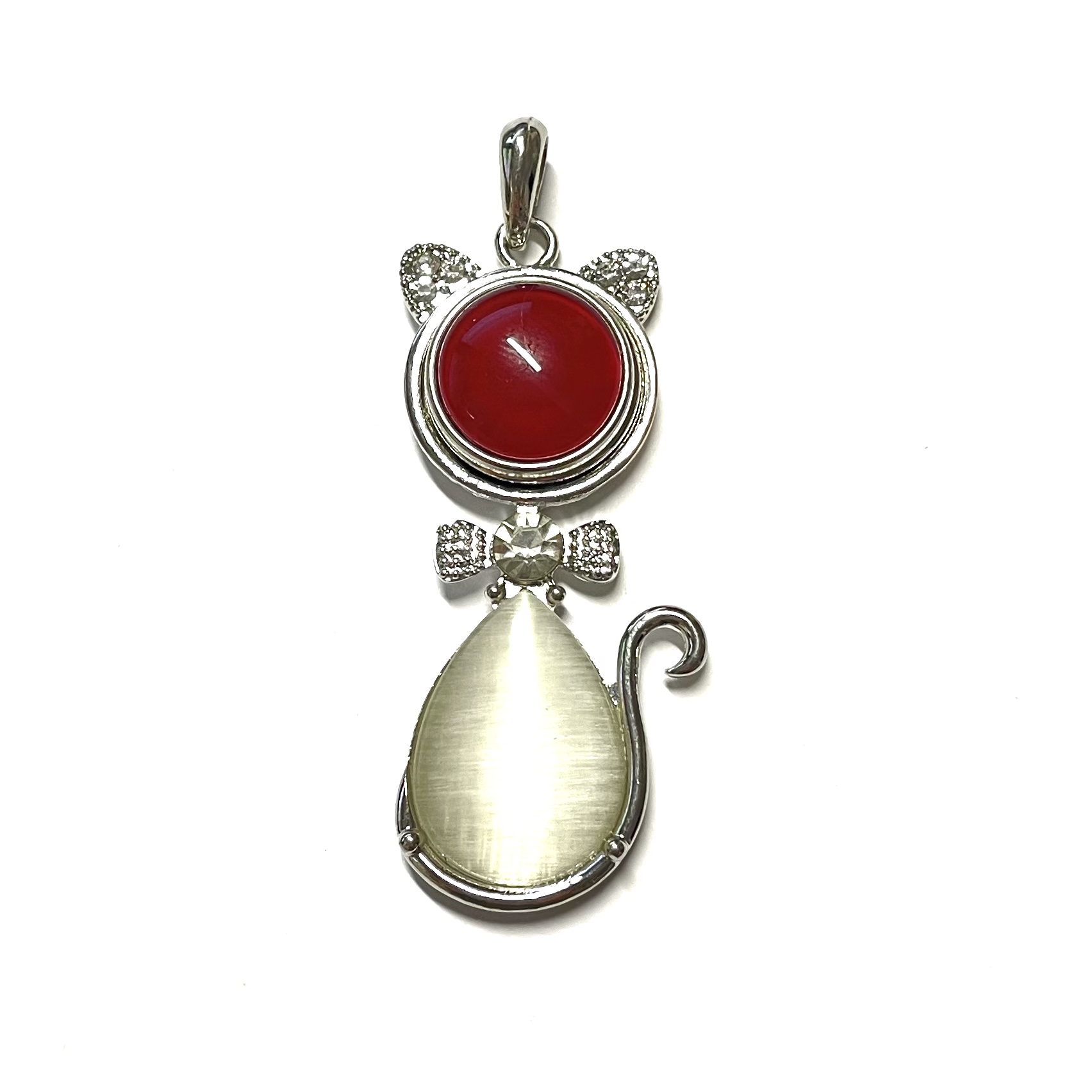 Katzen Druckknopf Anhänger mit CatEye Stein für 16mm Druckknopf Katzen Druckknopf Anhänger mit CatEye Stein für 16mm Druckknopf