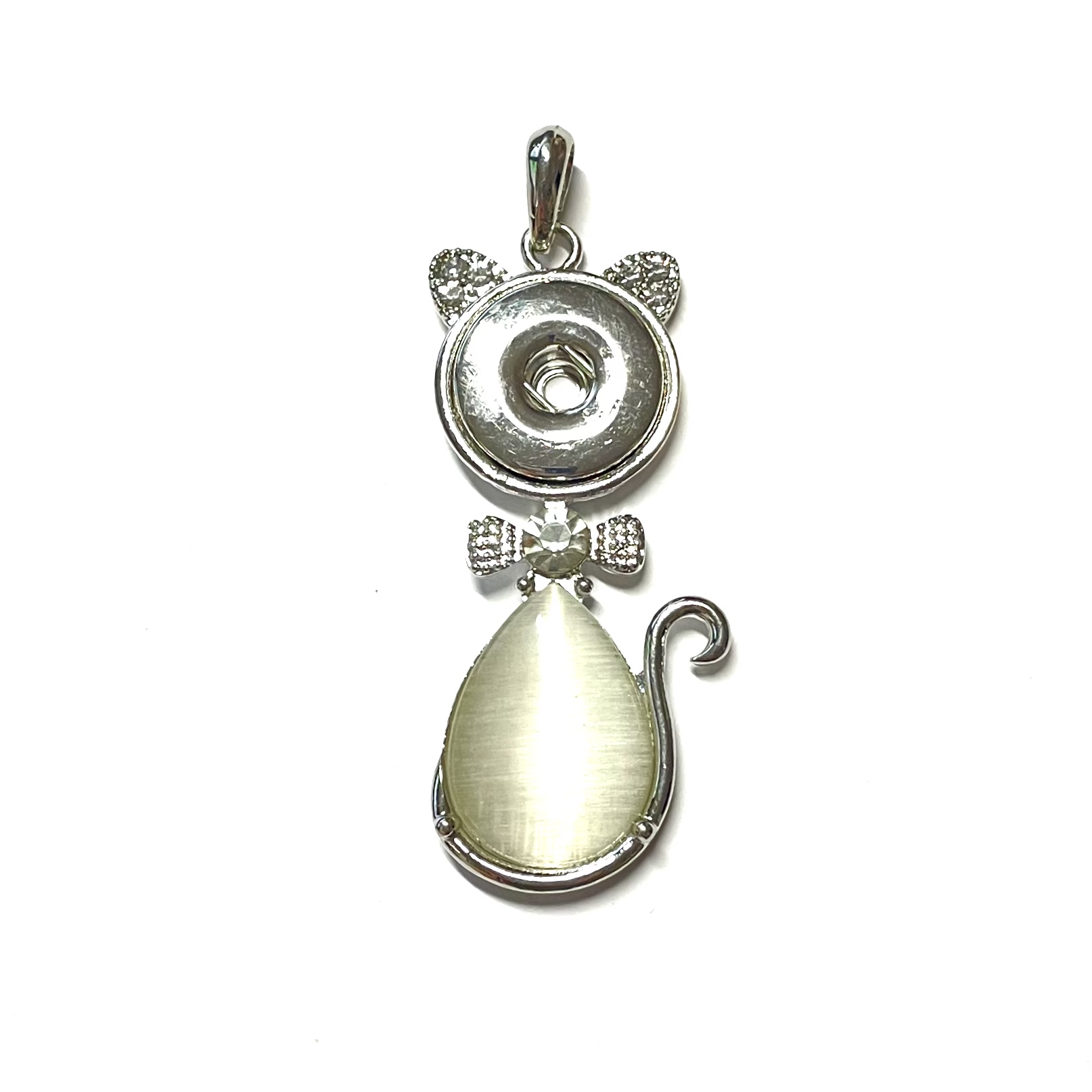 Katzen Druckknopf Anhänger mit CatEye Stein für 16mm Druckknopf Katzen Druckknopf Anhänger mit CatEye Stein für 16mm Druckknopf