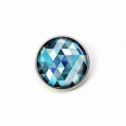 Druckknopf Chunk – Motiv Mosaik Kaleidoskop blau türkis – 10 & 16 mm