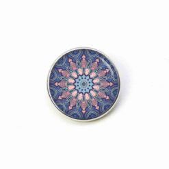 Druckknopf Chunk – Motiv Mandala blau rosa – 10 & 16 mm