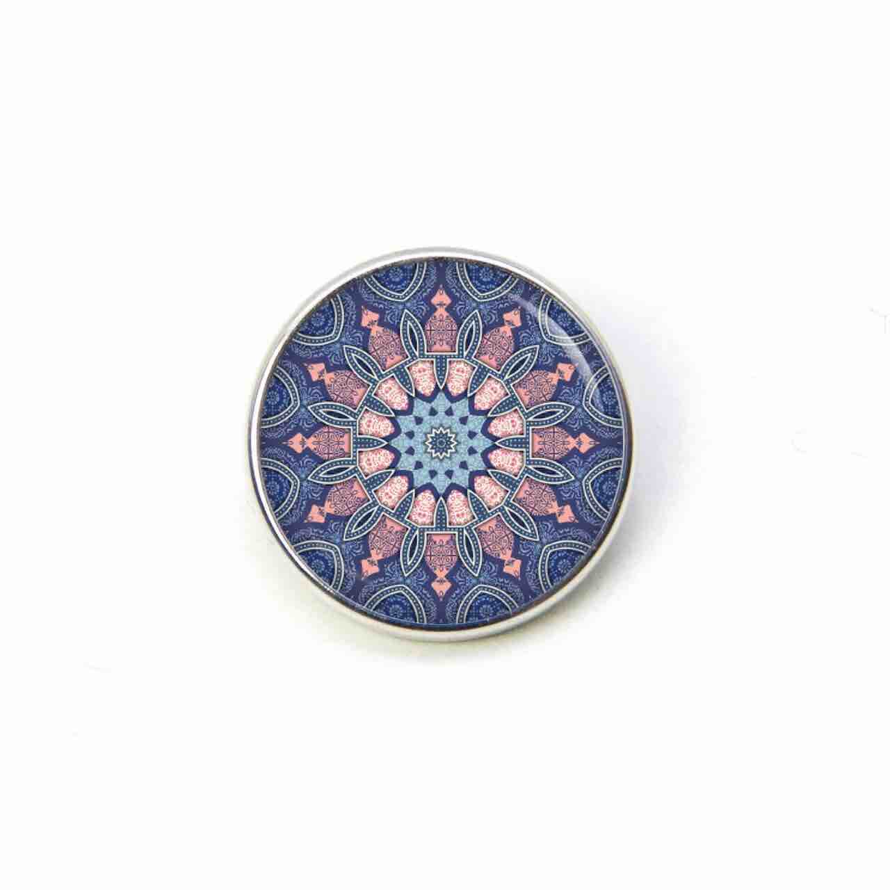 Druckknopf Chunk – Motiv Mandala blau rosa – 10 & 16 mm Druckknopf Chunk – Motiv Mandala blau rosa – 10 & 16 mm