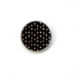 Druckknopf Chunk – Motiv Goldene Herzchen auf Schwarz – 10 & 16 mm