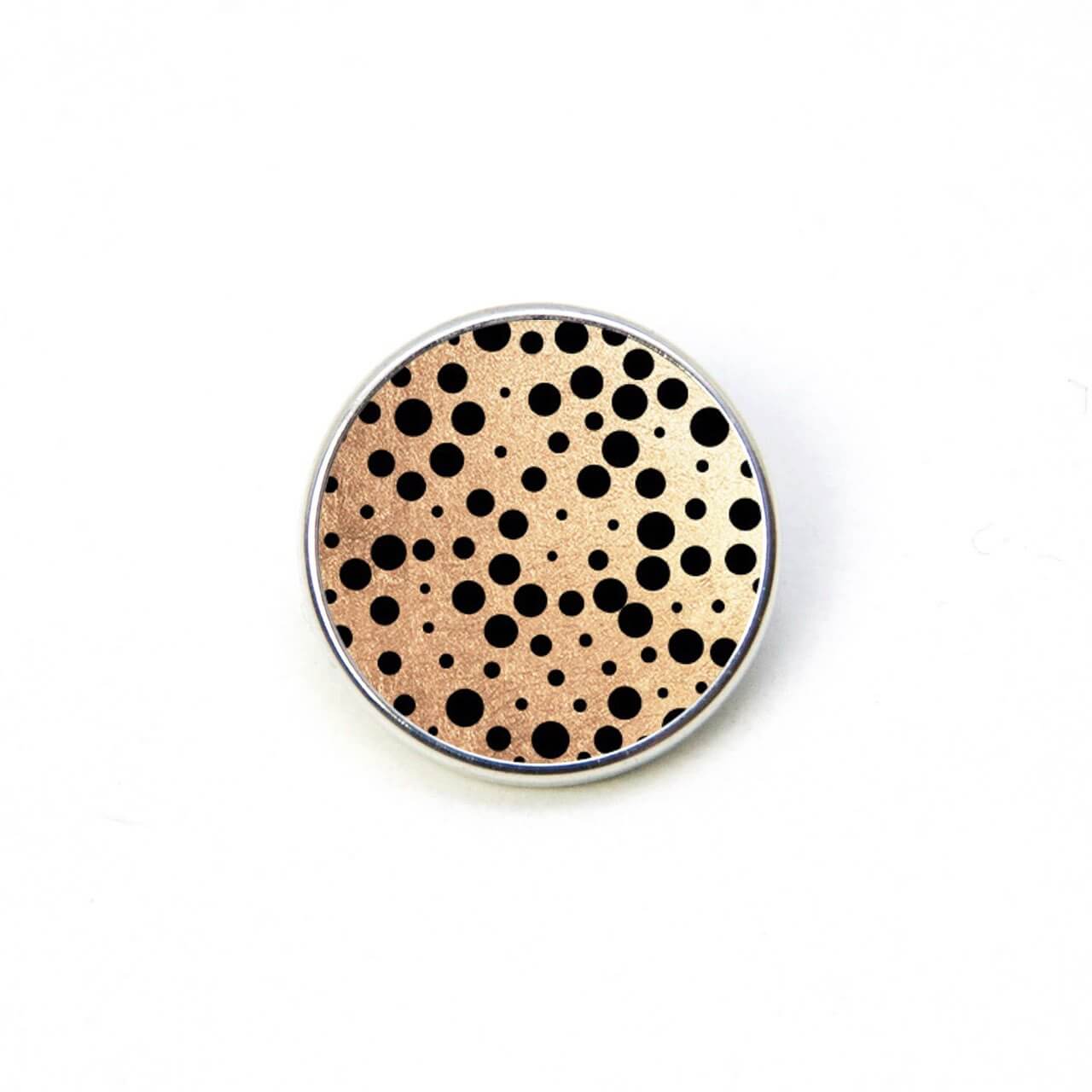 Druckknopf Chunk – Motiv Gold mit schwarzen Punkten – 10 & 16 mm Druckknopf Chunk – Motiv Gold mit schwarzen Punkten – 10 & 16 mm