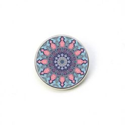 Druckknopf Chunk – Motiv Mandala hellblau rosa – 10 & 16 mm