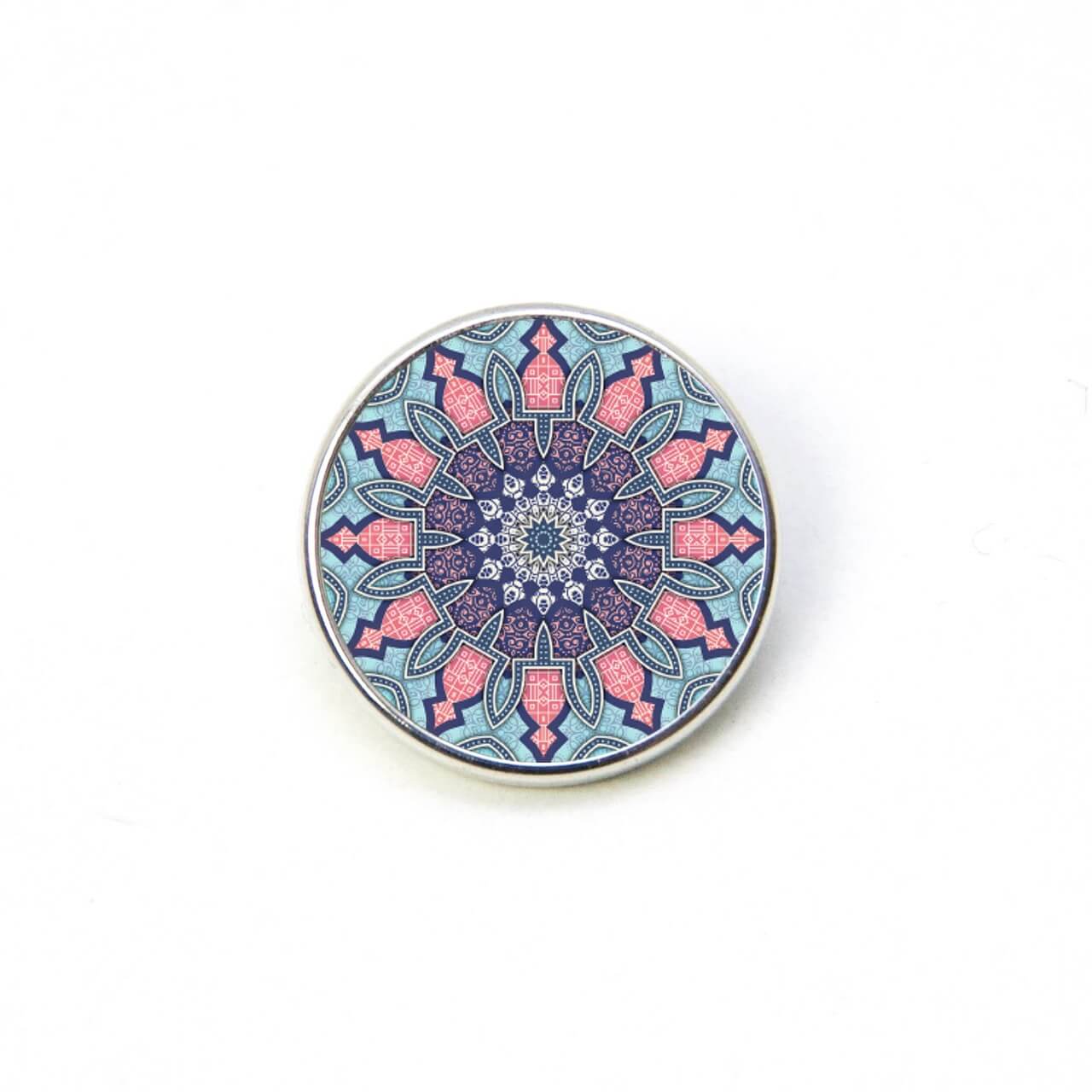 Druckknopf Chunk – Motiv Mandala hellblau rosa – 10 & 16 mm Druckknopf Chunk – Motiv Mandala hellblau rosa – 10 & 16 mm