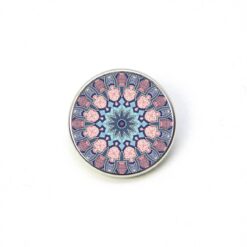Druckknopf Chunk – Motiv Mandala hellblau türkis rosa – 10 & 16 mm