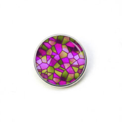 Druckknopf Chunk – Motiv Glasmosaik pink grün – 10 & 16 mm